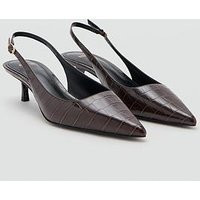 Mango Croc Effect Heeled Shoes - Red | Very Ireland