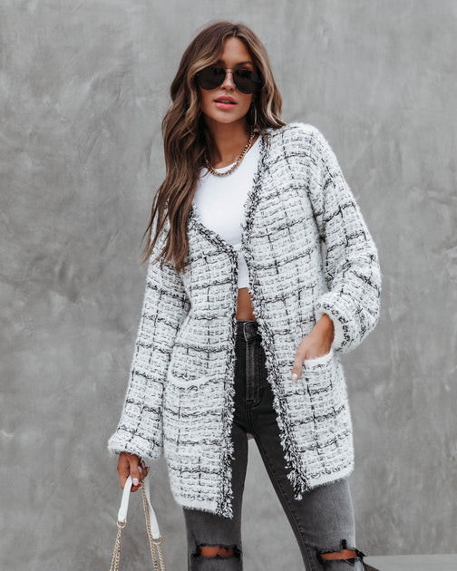 In Vogue Tweed Pocketed Cardigan | VICI