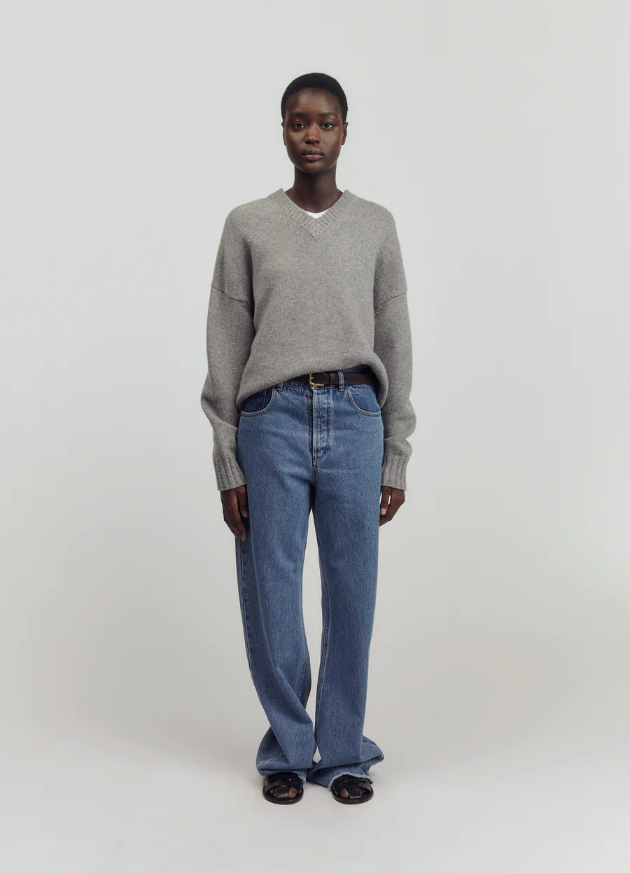 Balla Slouch V-Neck in Grey | &Daughter