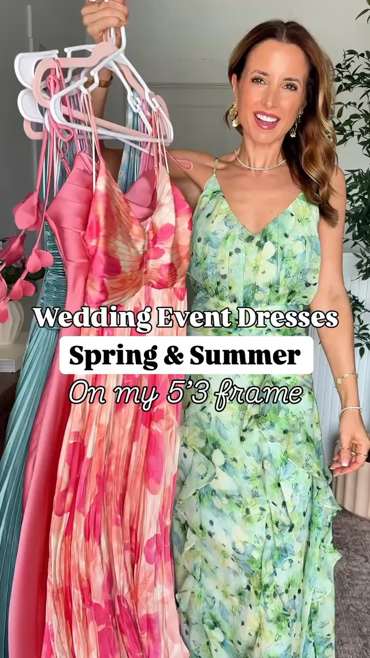 Such gorgeous wedding guest dresses for spring, summer and early fall! Code LISA123 on first time purchases. Wearing XS in each. Spring wedding guest dress. Summer wedding guest dress. Wedding guest dress. Pleated maxi dress. Formal dress. Cocktail dress. Party dress. Floral dresses. 
*The long green floral maxi runs a little big - consider sizing down if in-between. Could size down in the pleated midi dresses if in-between sizes as well.

#LTKootd #LTKWedding #LTKTravel