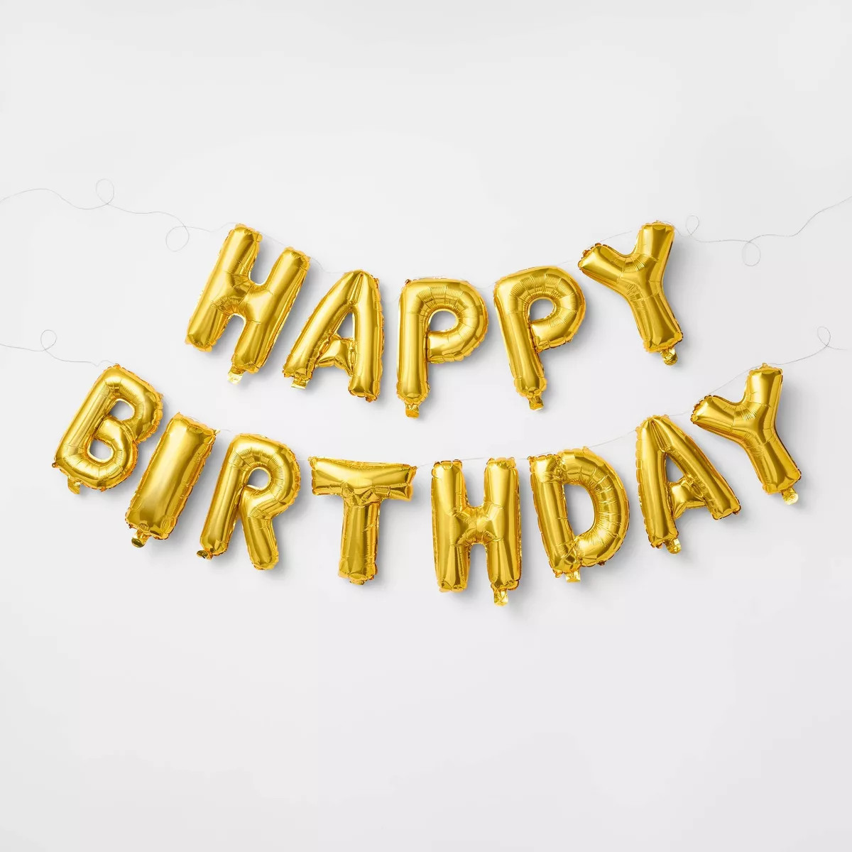 Gold Happy Birthday Foil Balloon Banner - Spritz™ | Target
