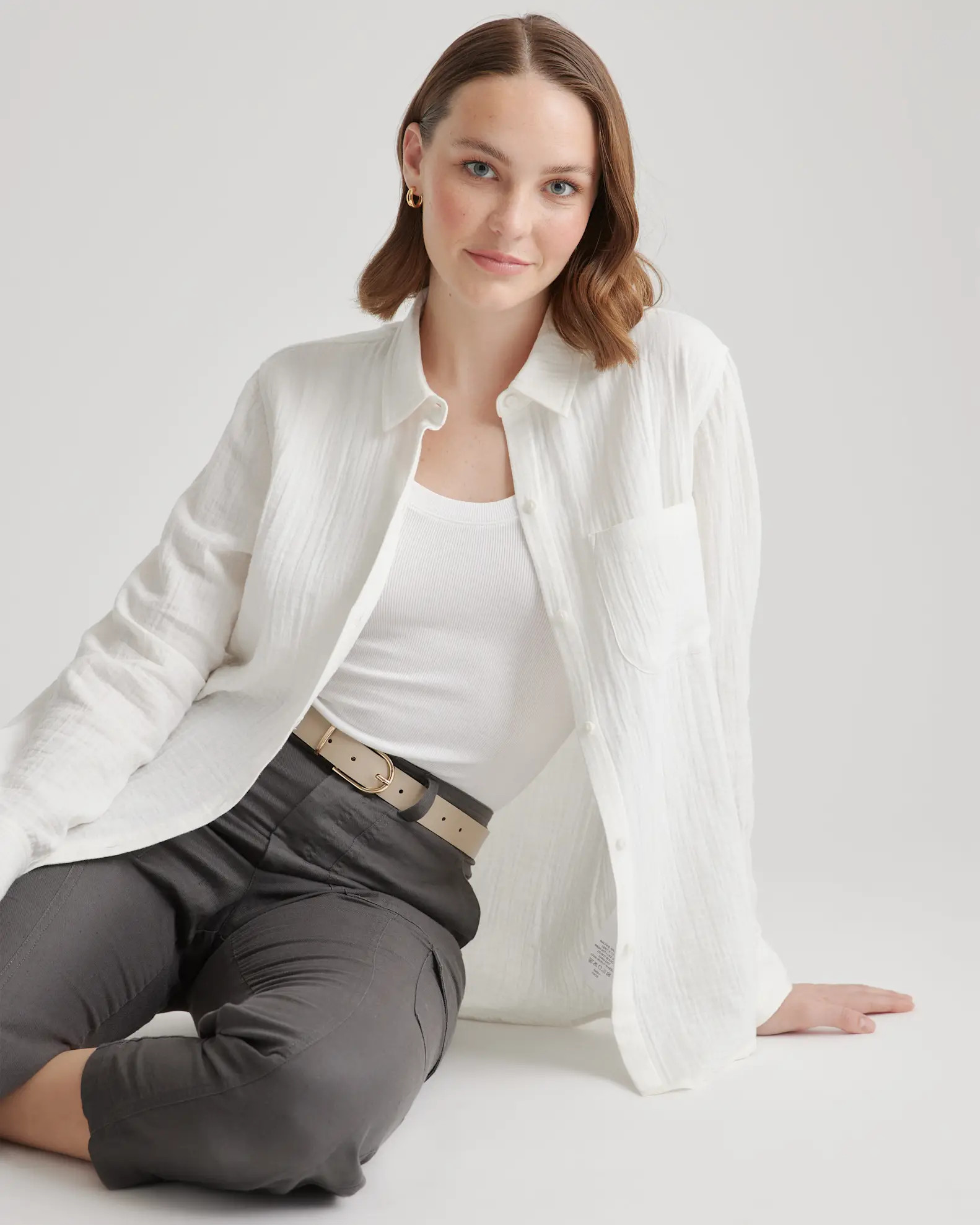 100% Organic Cotton Gauze Long Sleeve Shirt | Quince