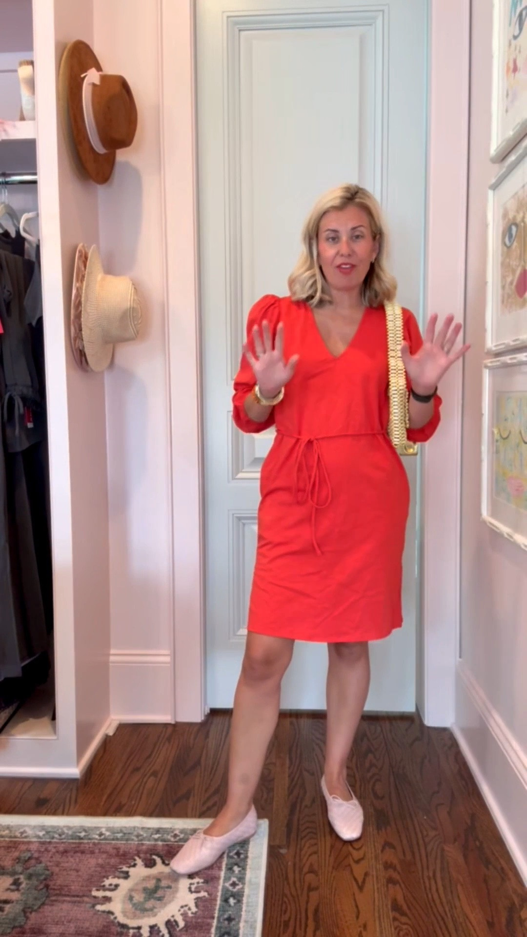 Love a solid dress and then add pops of color. This is a dress we are styling all the ways! I’m in size 2 dress & 7 flats (size 1 down). 

Codes:
Boden - HHCX 
Allie + Bess - Catherine20

#LTKdayinmylife #LTKOver40 #LTKSeasonal