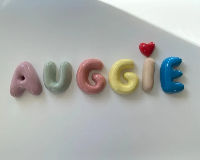 Ceramic Bubble Letters-personalized Ceramic Letter: Colorful Handmade Alphabet, Wall Decor - Etsy | Etsy (US)