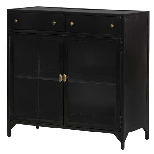 Aubrie Shadow-Box Small Cabinet, Black | One Kings Lane
