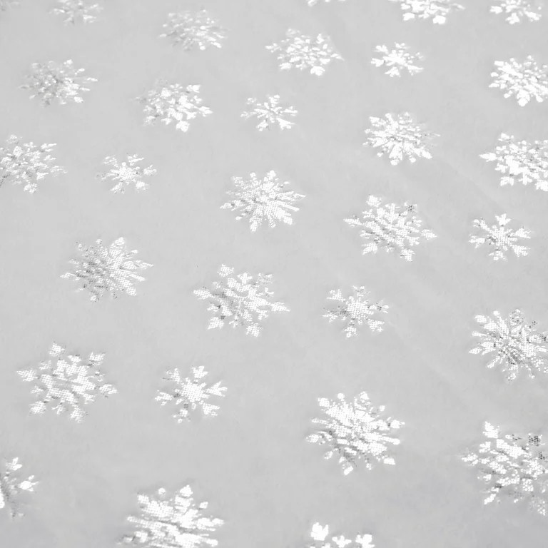 Holiday Time 50"x60" Snowflake White Plush Throw | Walmart (US)