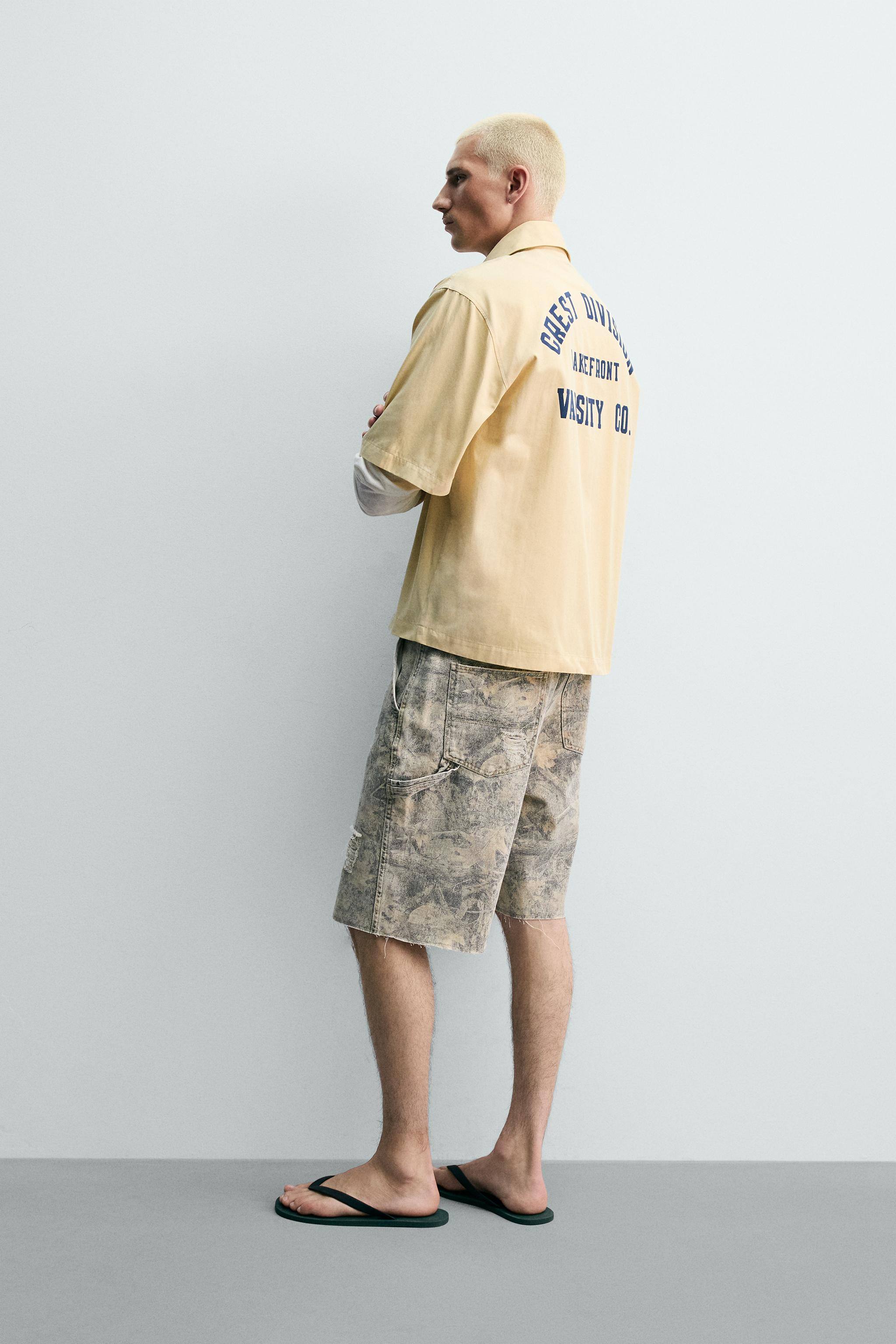 PRINTED TEXT BOXY FIT SHIRT | Zara UK
