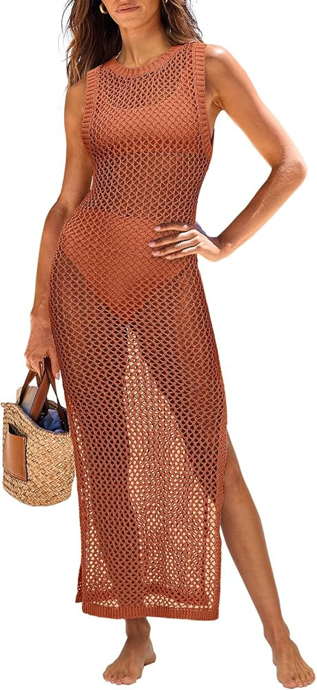 ANRABESS Womens Swimsuit Cover Up Sleeveless Hollow Knit Bikini Swimwear Bathing Suit Coverup Cro... | Amazon (US)