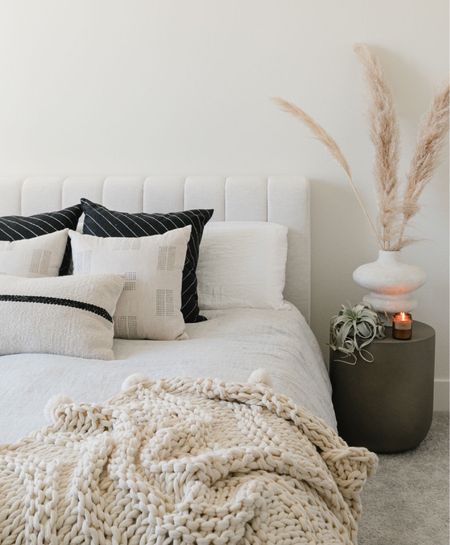 A neutral and cozy guest bedroom with lots of textures and layers. #neutraldecor #neutralbedroom #guestbedroom 

#LTKSeasonal #LTKhome