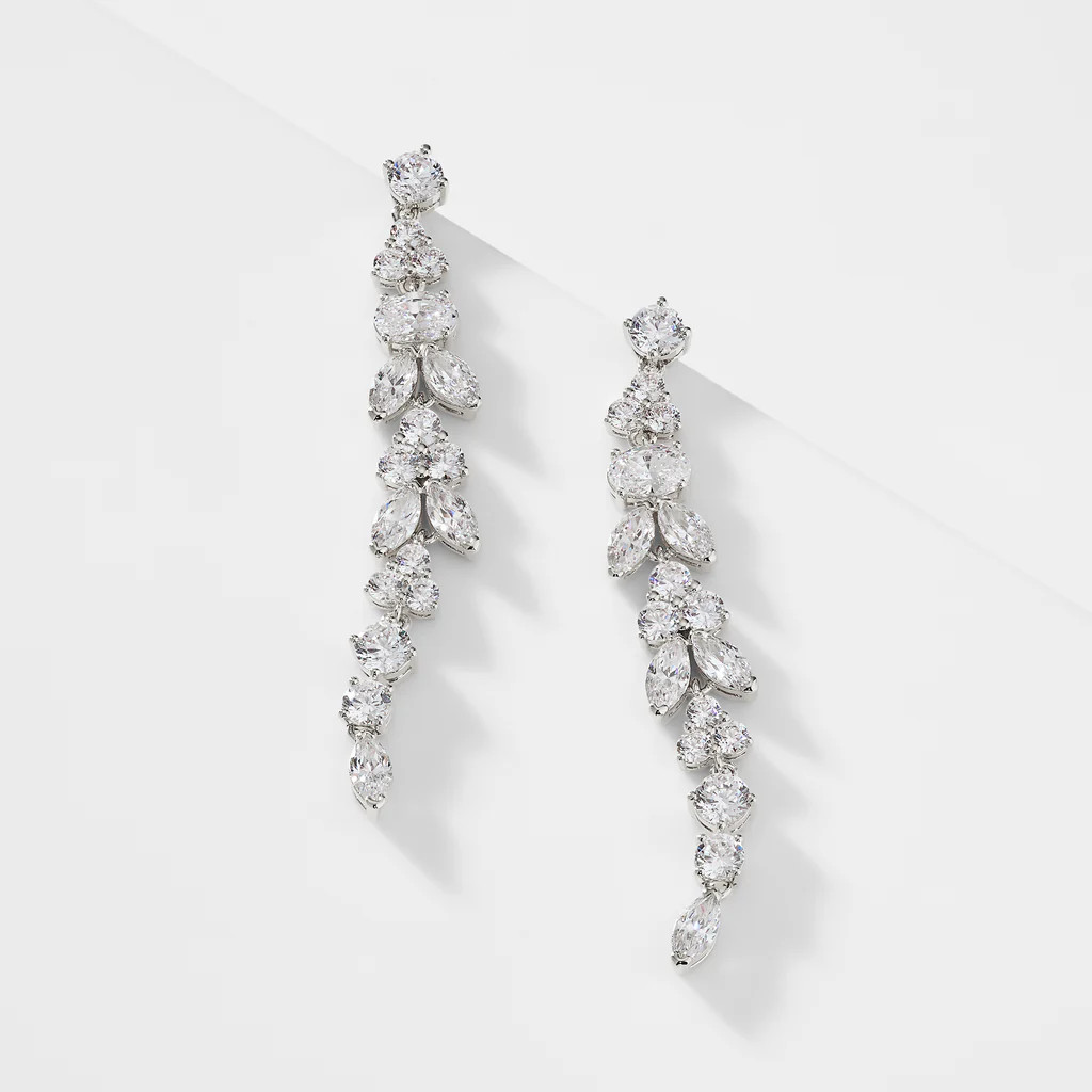 PRIMA CZ LONG LINEAR EARRINGS | NADRI