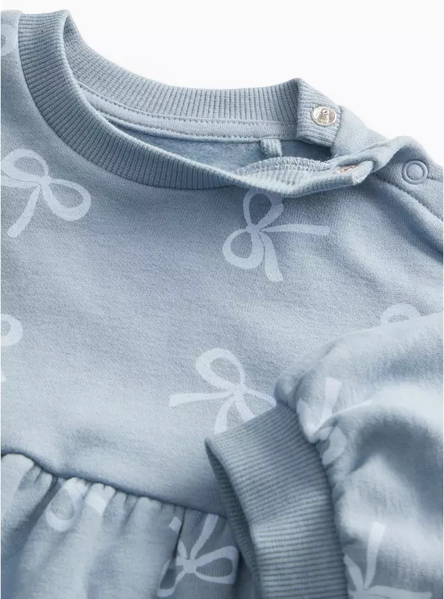 Blue Bow Printed Sweatshirt Dress & Tights  9-12 months | Tu Clothing