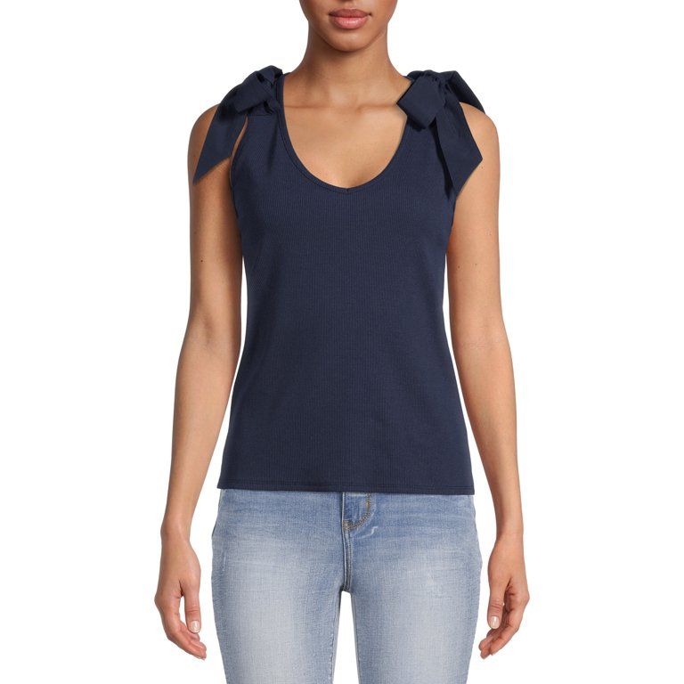 Time and Tru Women's Tie Strap Tank Top | Walmart (US)