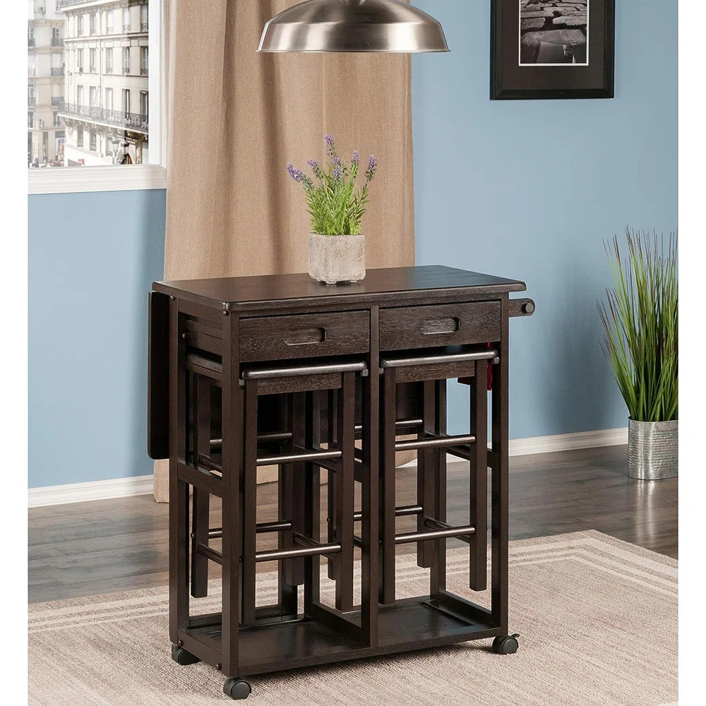 Winston Porter Guyer Kitchen Island Set & Reviews | Wayfair | Wayfair North America