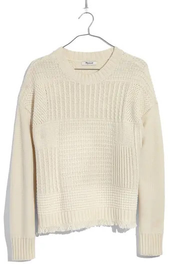 Women's Madewell Stitchmix Pullover, Size X-Small - White | Nordstrom