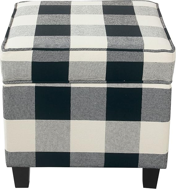 HomePop Home Decor | K7342-F2262| Classic Square Storage Ottoman with Lift Off Lid | Ottoman with... | Amazon (US)