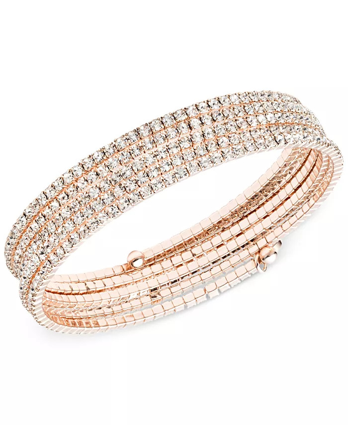 Anne Klein Multi-Row Rhinestone Flex Bracelet - Macy's | Macy's