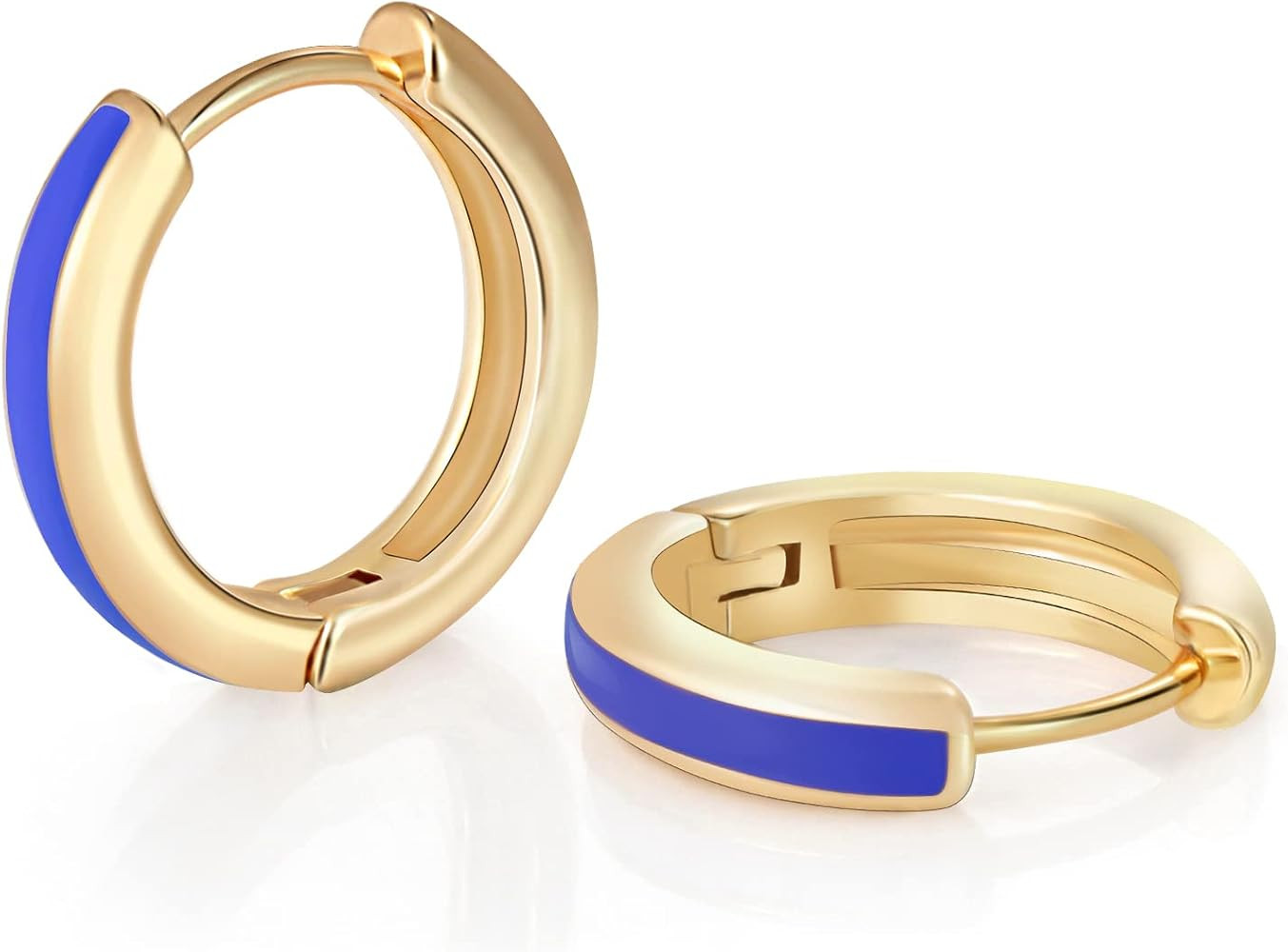 8YEARS 18K Gold Plated Enamel Huggie Earrings for Women, Dainty Small Hoop Earrings, Black White ... | Amazon (US)