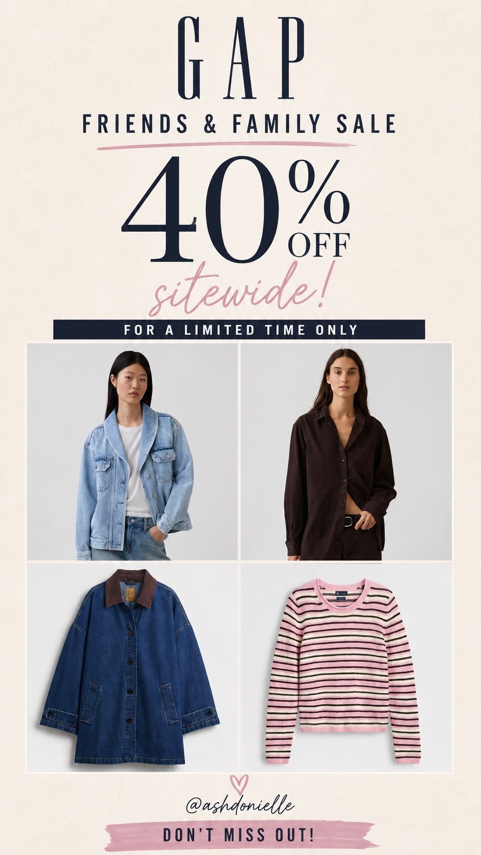 40% off gap friends & family sale

#LTKSaleAlert #LTKootd #LTKmomlife