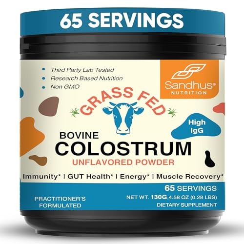 Grass Fed Bovine Colostrum Powder For Humans, Adults | 65 Servings Cows Supplement | High IgG For Best Gut Health | Immunity & Muscle Recovery Support | Unflavored Moo Superfood For Men & Women | Amazon (US)