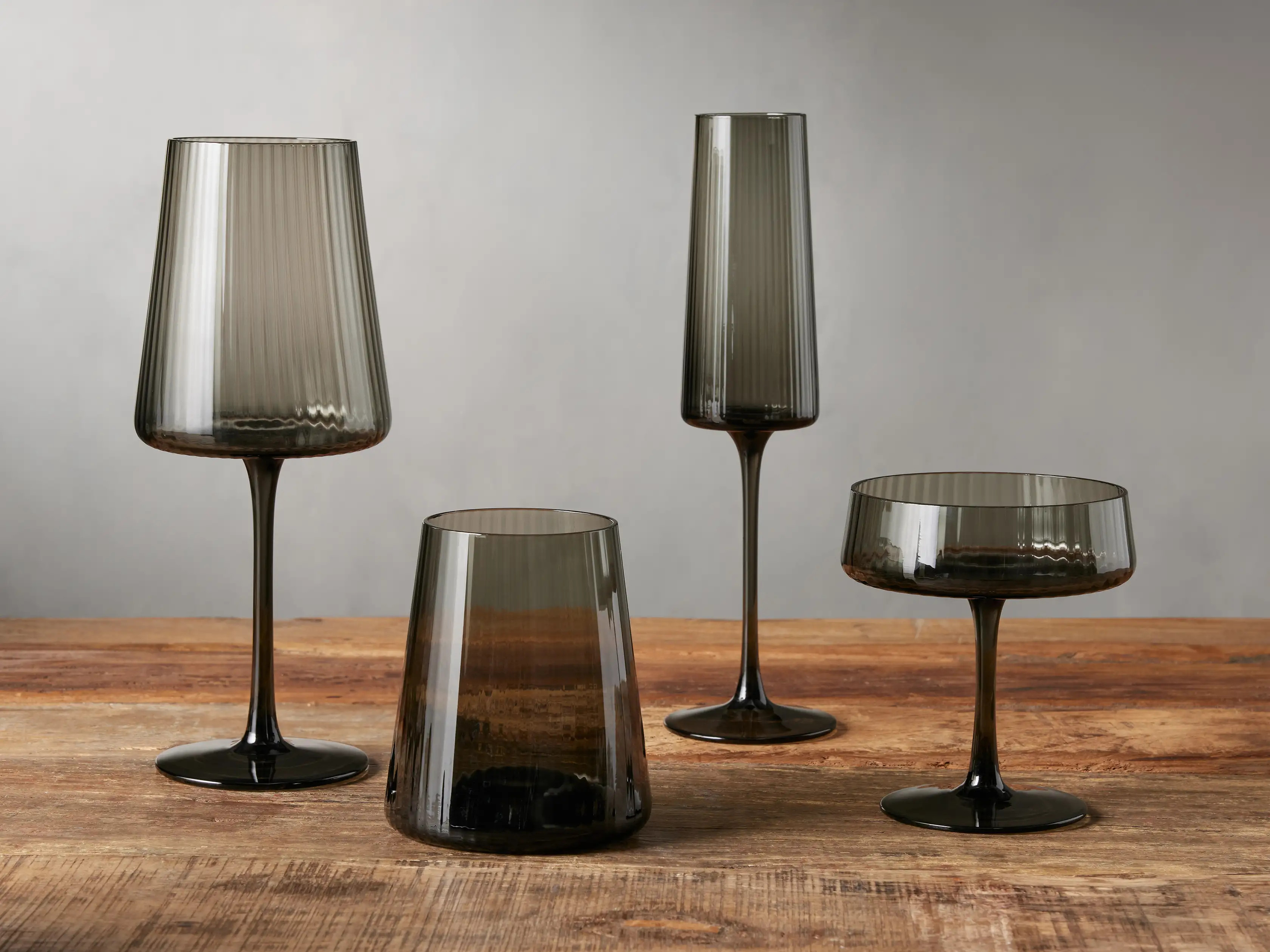 Della Wine Glasses in Smoke (Set of 4) | Arhaus