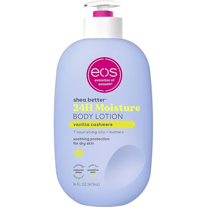 eos Shea Better Body Lotion Vanilla Cashmere, 24-Hour Moisture Skin Care, Lightweight &amp; Non-Greas... | Amazon (US)