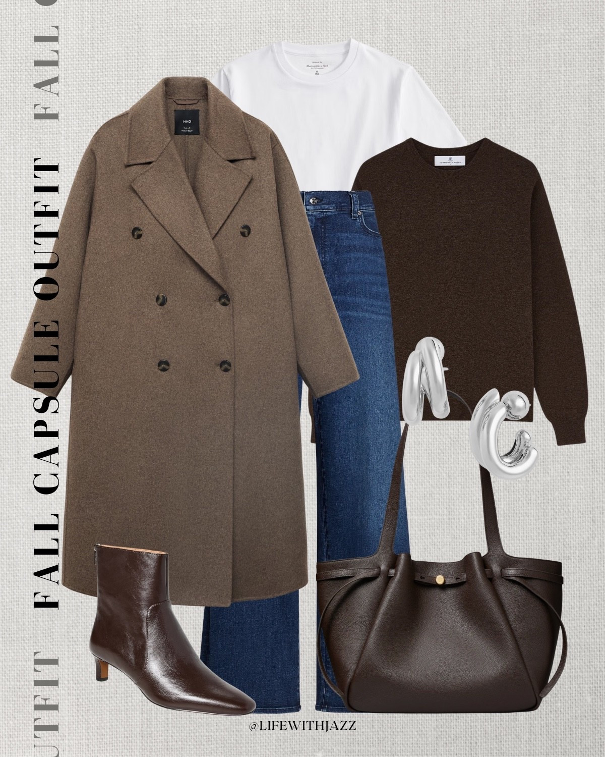 fall capsule outfit 

fall style / smart casual / Crewneck sweater / wide leg jeans / heeled boots / coach tote bag / oversized wool coat / fc25 

#LTKSeasonal #LTKStyleTip