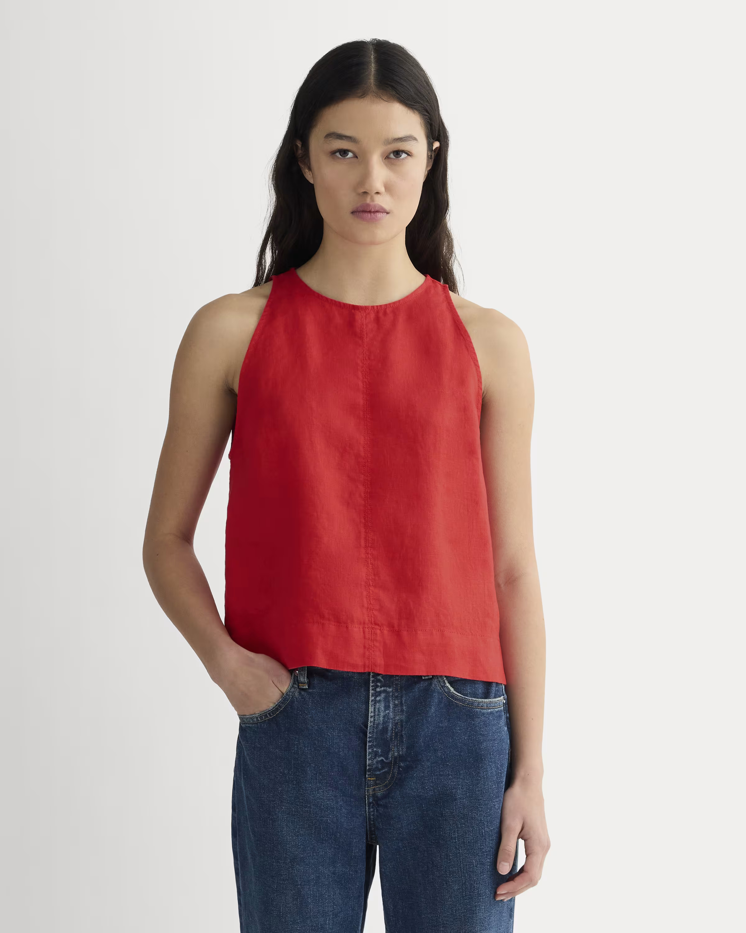 The Linen High-Neck Tank | Everlane