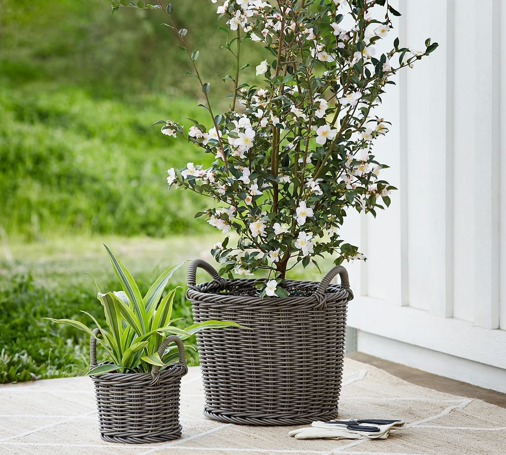 Huntington Planter Baskets, Small - Gray | Pottery Barn (US)