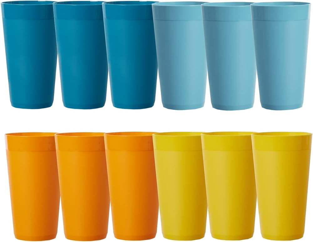 US Acrylic Newport 20 ounce Unbreakable Plastic Stackable Water Tumblers in 4 Sunrise Colors | Se... | Amazon (US)