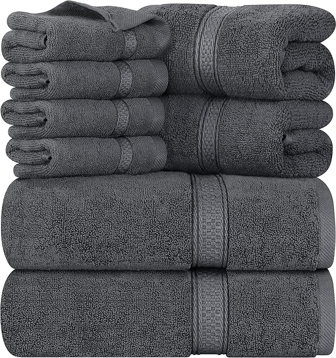 Utopia Towels 8-Piece Premium Towel Set, 2 Bath Towels, 2 Hand Towels, and 4 Wash Cloths, 600 GSM... | Amazon (US)
