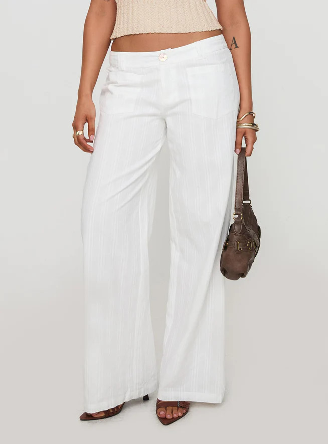 Vendi Low Rise Pant White | Princess Polly US