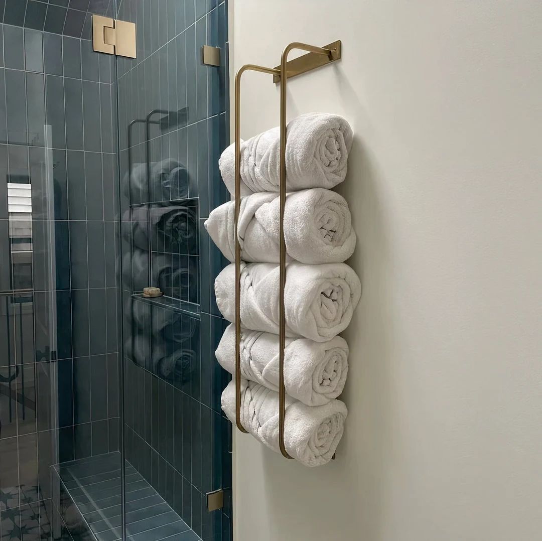 Bathroom Towel Storage, Wall Storage, Bathroom Decor, Towel Storage, Towel Rack, Wall Mounted Sto... | Etsy (US)