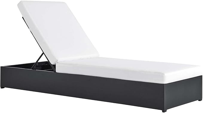 Modway Tahoe Aluminum Outdoor Chaise Lounge in Gray White with Weather-Resistant Cushions, Perfec... | Amazon (US)