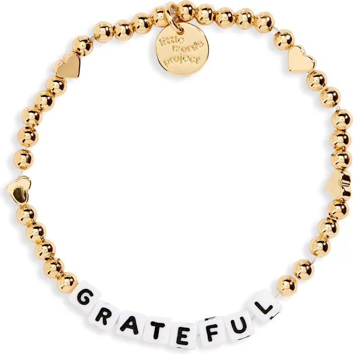 Little Words Project Grateful Gold Fill Beaded Stretch Bracelet | Nordstrom | Nordstrom