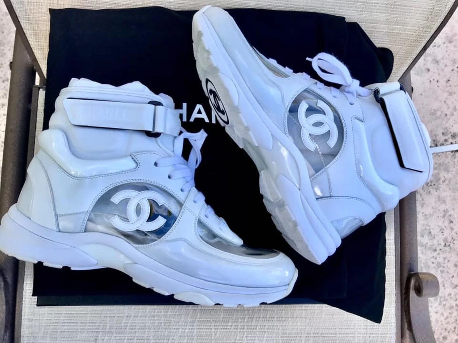 Chanel RARE Limited Edition Clear PVC/ White Leather CC Logo | Etsy | Etsy (US)