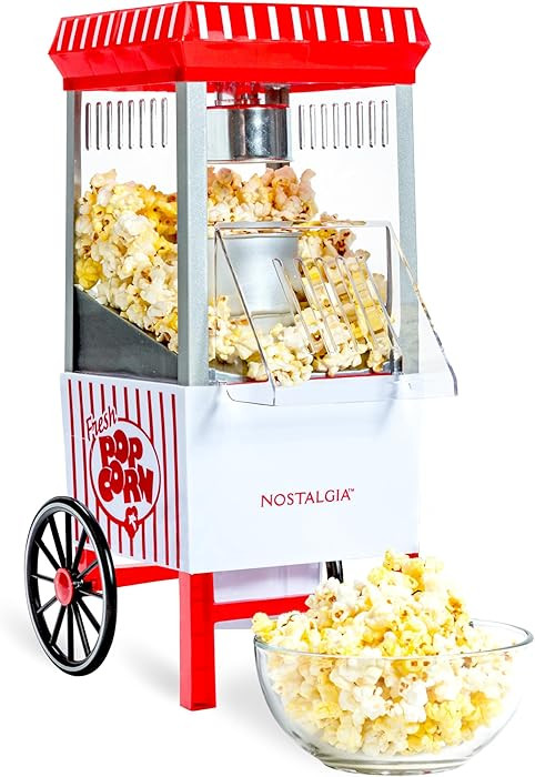 Nostalgia Vintage Hot-Air Popcorn Maker Machine - Makes Up to 12 Cups - Oil-Free - Healthier Popc... | Amazon (US)