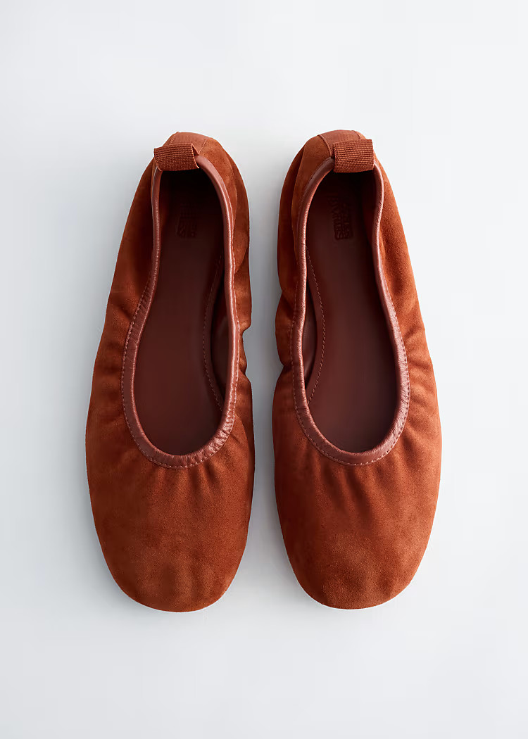 \u203a ASOS DESIGN Lowell premium suede woven ballets in tan | ASOS (Global)