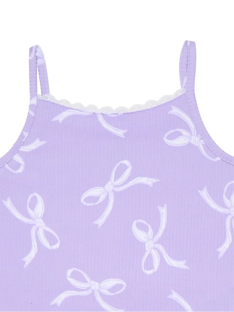 Wonder Nation Girls Pajama Tank Top and Pants with Scrunchie Set, 3-Piece, Sizes 4-18 | Walmart (US)