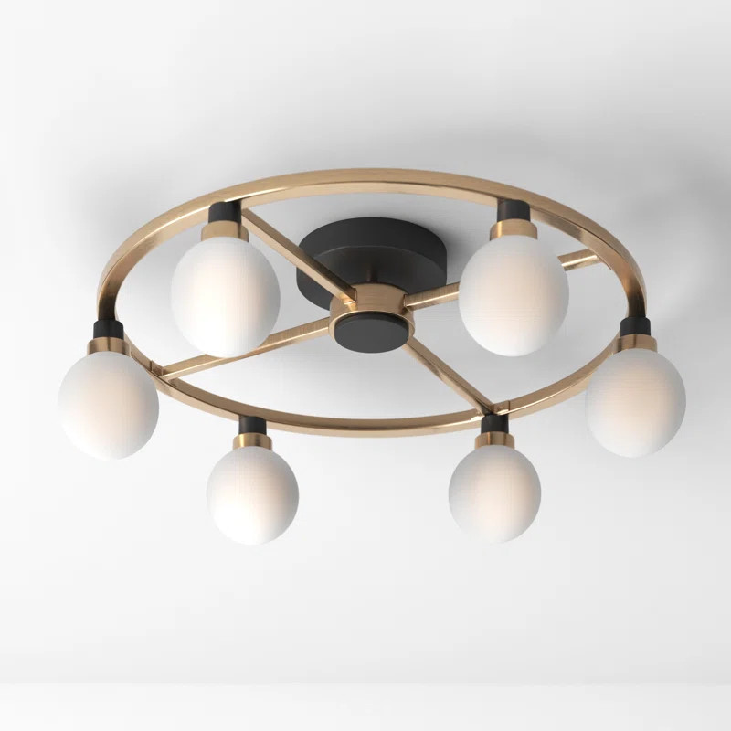 Andrea Glass Semi Flush Mount | Wayfair North America