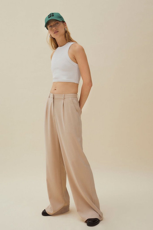 Pleated Wide Leg High Waisted Tailored Pants | NastyGal (UK, IE)