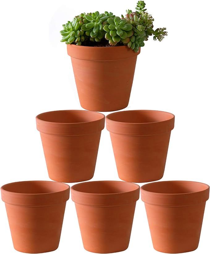 YISHANG 6 inch Terracotta pots with Drainage Hole for Flower, Cactus, Succulent Planting,Ceramic ... | Amazon (US)