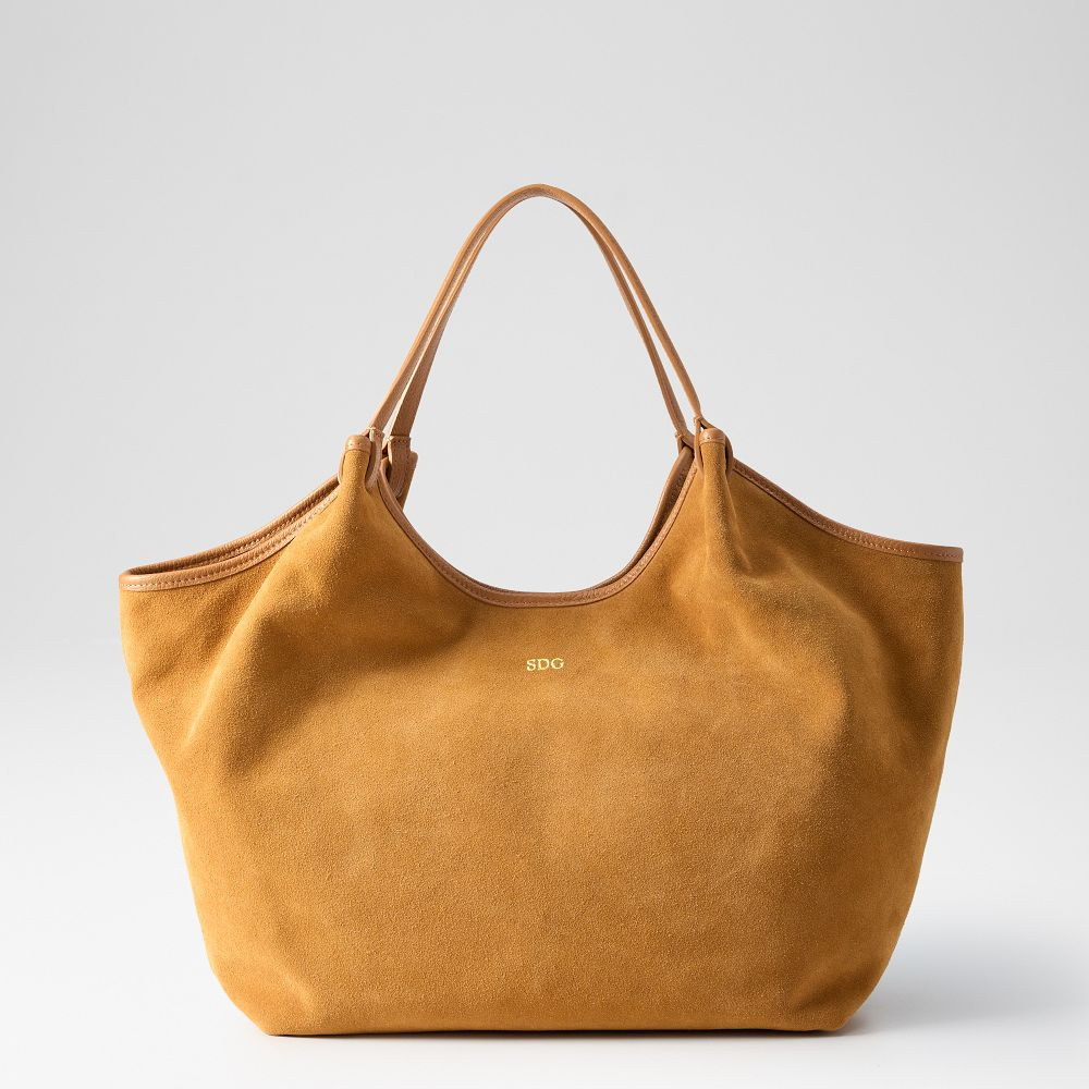 Livia Italian Suede Zip-Top Tote | Mark and Graham