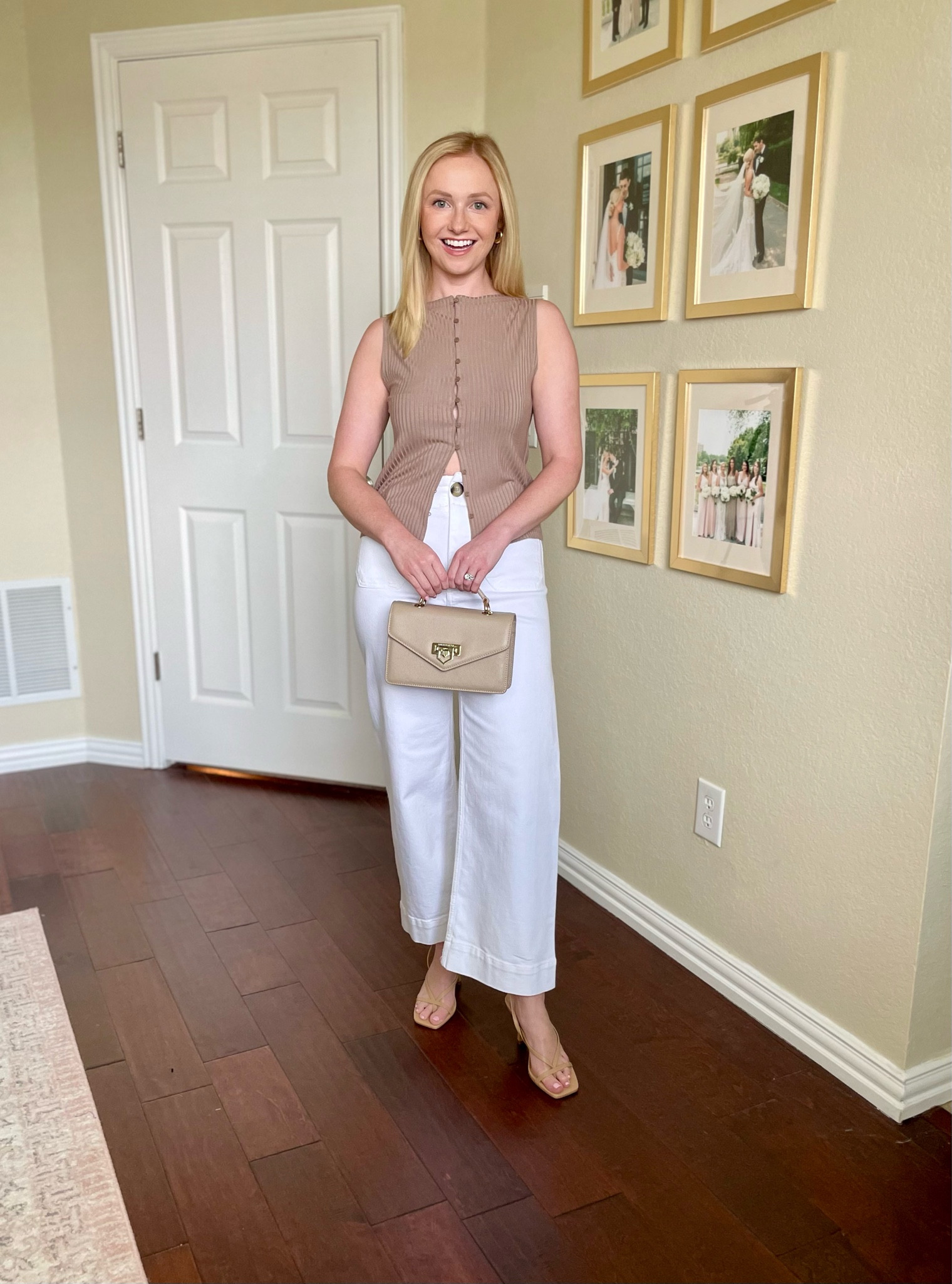 Wearing an XS in top and 26 in jeans | white jeans, wide leg jeans, neutral top, neutral summer outfit 

#LTKFindsUnder100 #LTKSeasonal #LTKStyleTip