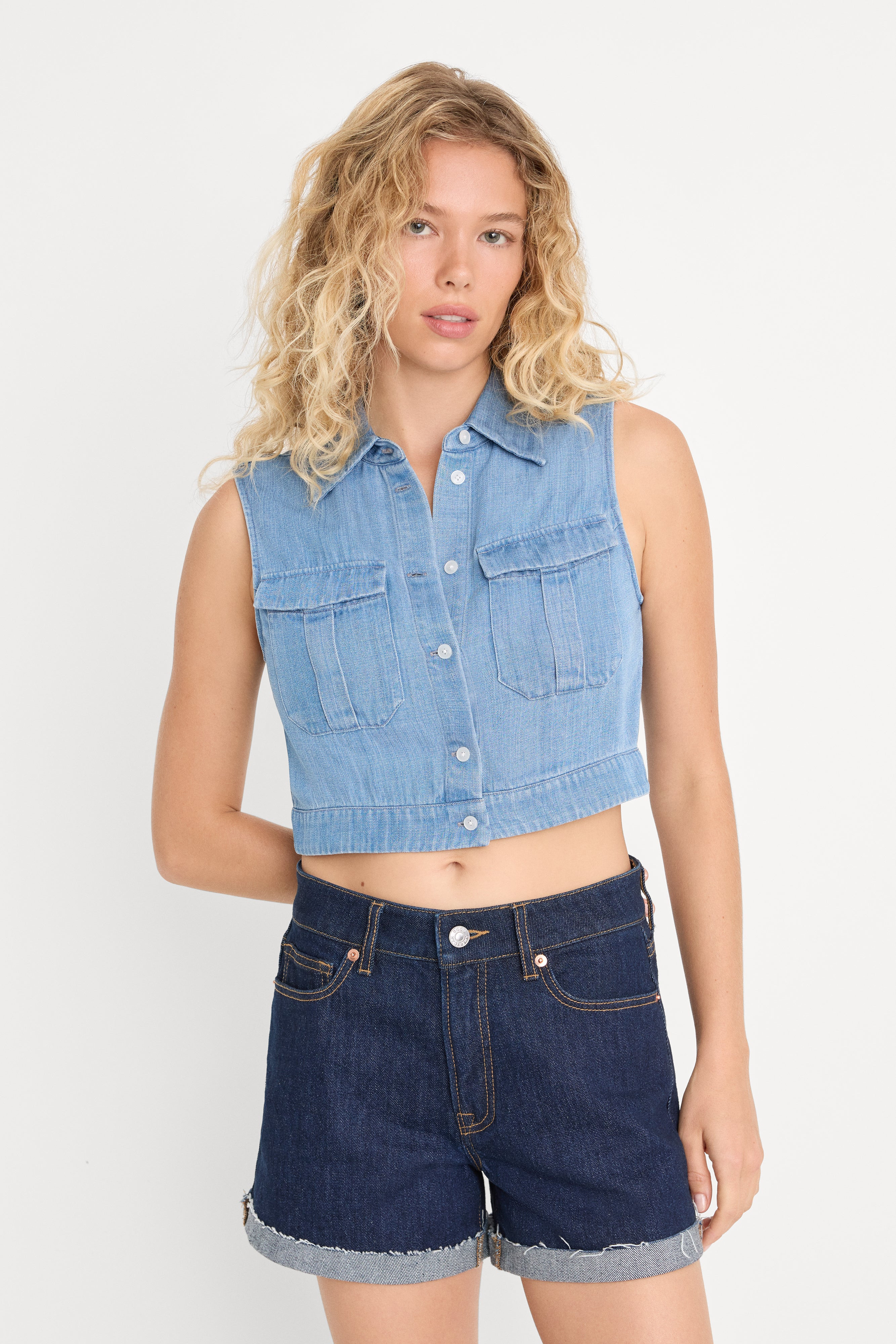 THE DENIM ANCHOR TOP | INDIGO1391 | Good American