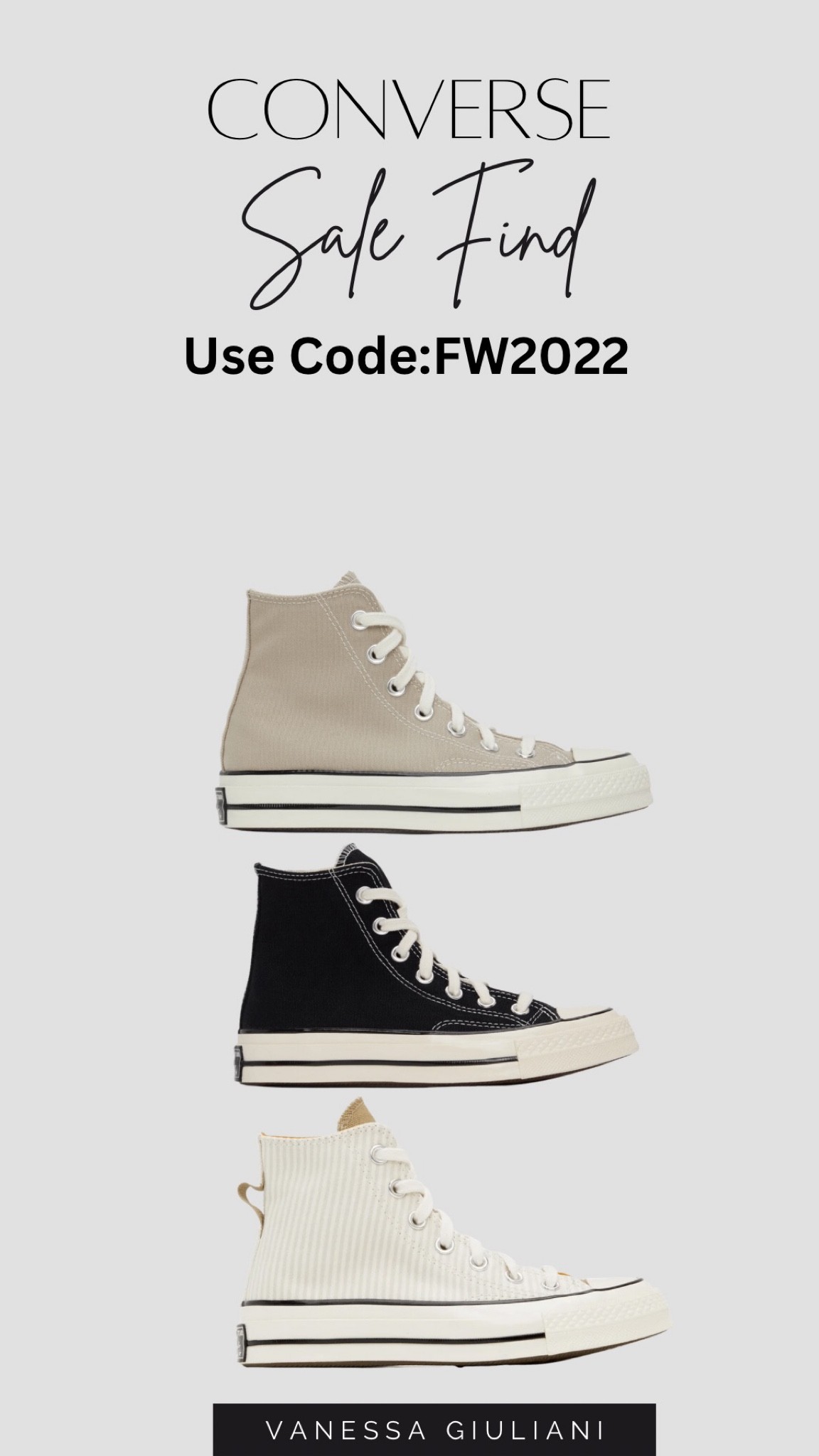 15% off converse use code FW2022

#LTKSeasonal #LTKshoecrush #LTKsalealert