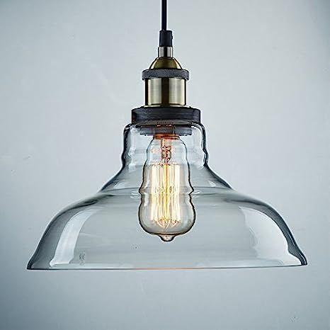 CLAXY Ecopower Industrial Edison Vintage Style 1-Light Pendant Glass Hanging Light | Amazon (US)