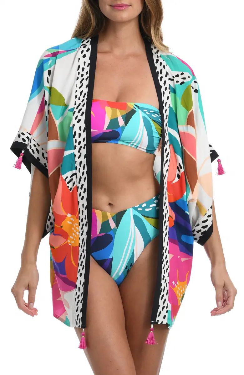 La Blanca Eclectic Open Front Floral Print Cover-Up | Nordstrom | Nordstrom