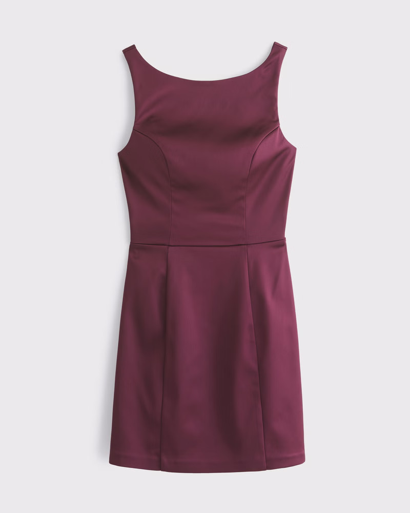 Women's High-Neck Satin Sculpt Mini Dress | Women's Dresses & Jumpsuits | Abercrombie.com | Abercrombie & Fitch (US)