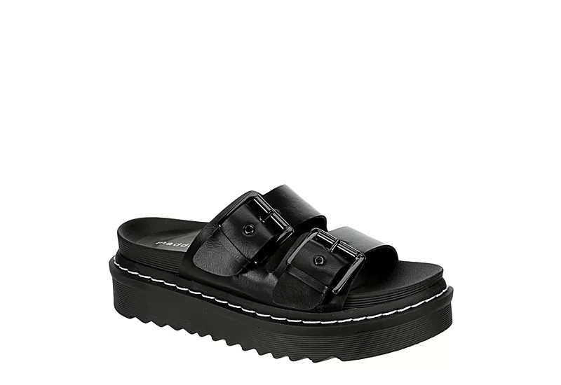 Madden Girl Womens Dizzy Platform Slide Sandal - Black | Rack Room Shoes