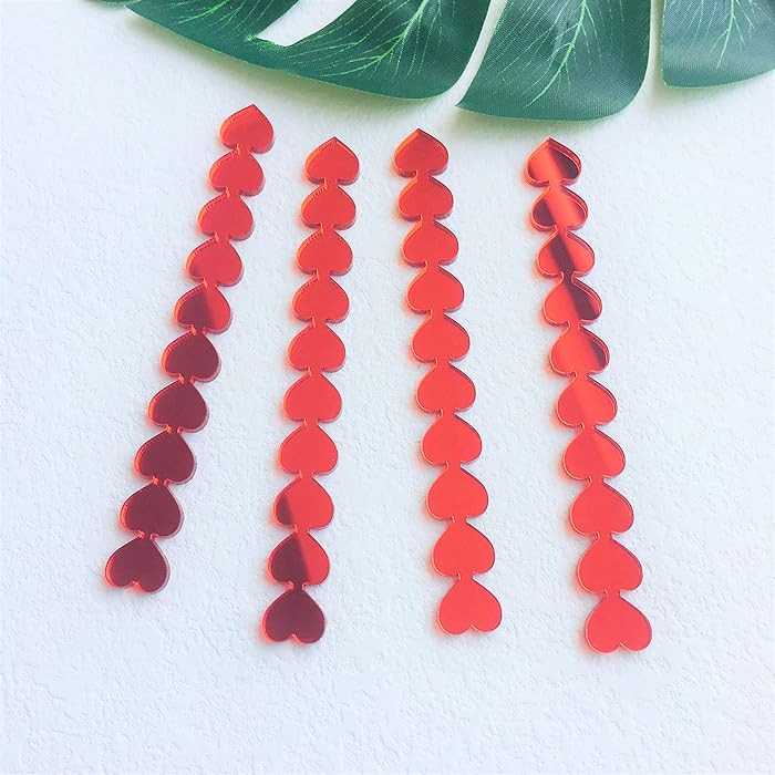 CHENRUI 20 Pcs Heart Mirror Cakesicle Sticks, Valentine Birthday Baby Shower Popsicle Sticks (Red... | Amazon (US)